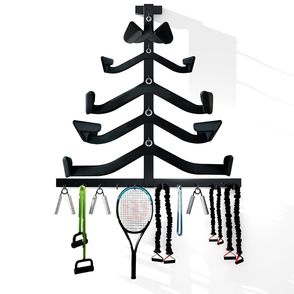 LAT Pull Down Bar Storage Rack, LAT Pulldown Attachments T Bar V Bar Cable At...