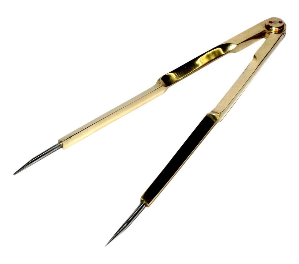 Vintage Navigation Straight Pattern Artist Divider Solid Brass Drawing Tool P...