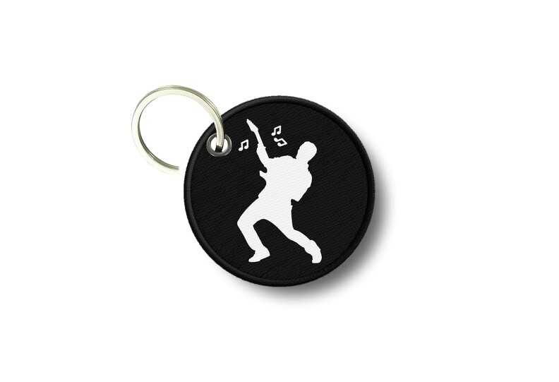 Keychain Round Printed Double-Sided Rock Rocker