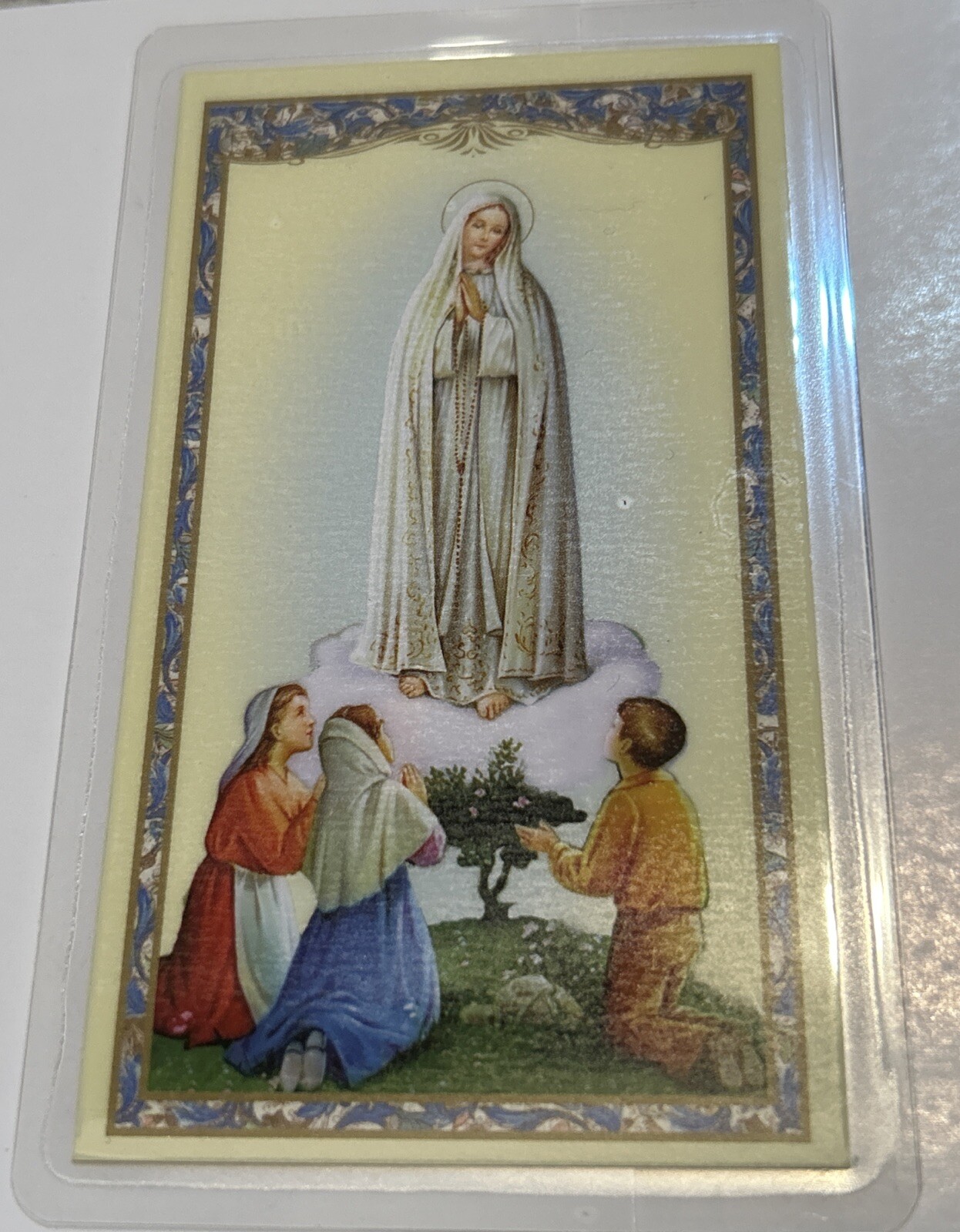 Holy Card “Novena To Our Lady Of Fatima” Laminated Prayer Card