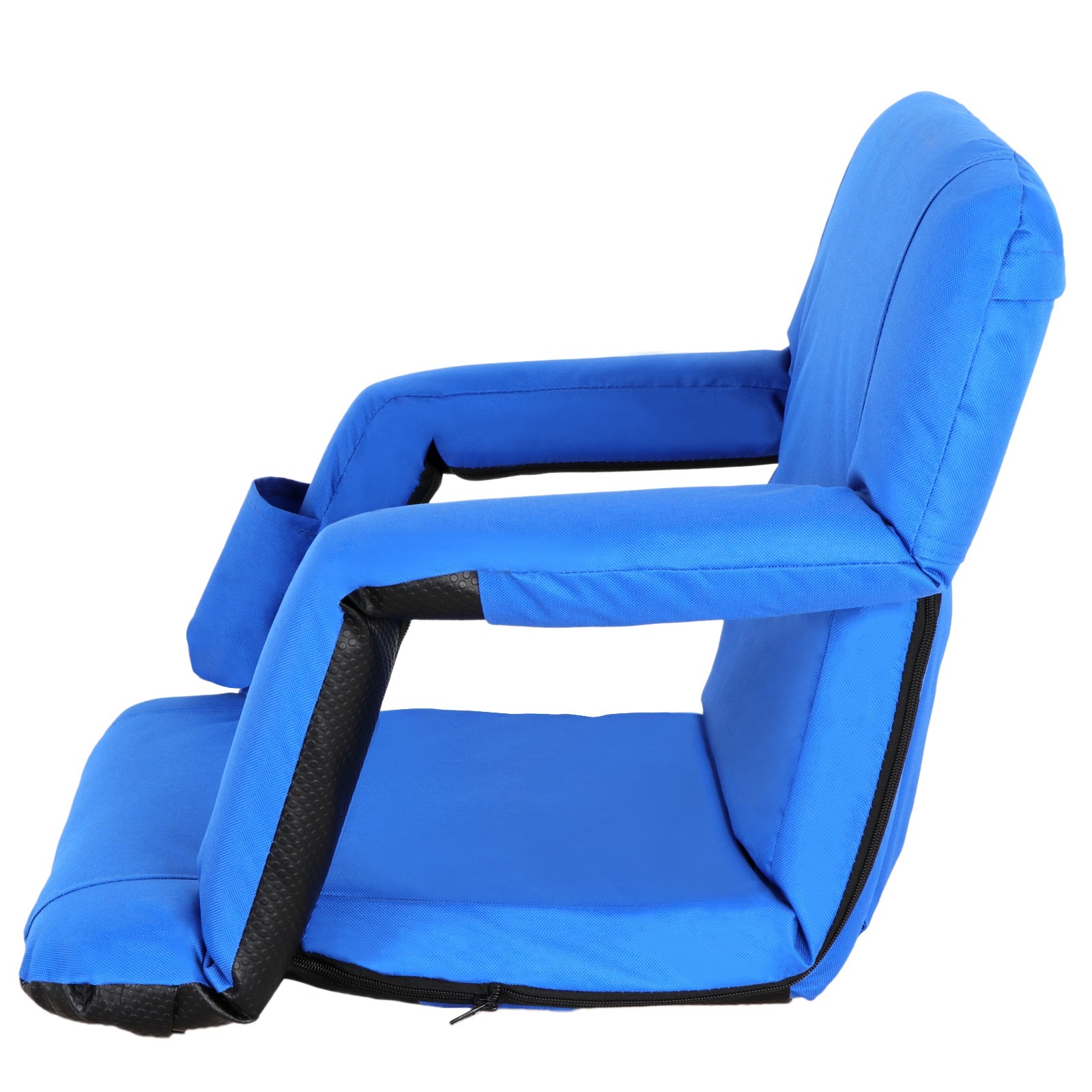 Portable 2 Pieces Stadium Seat Chairs Gym Reclining 5 Adjustable Positions Blue