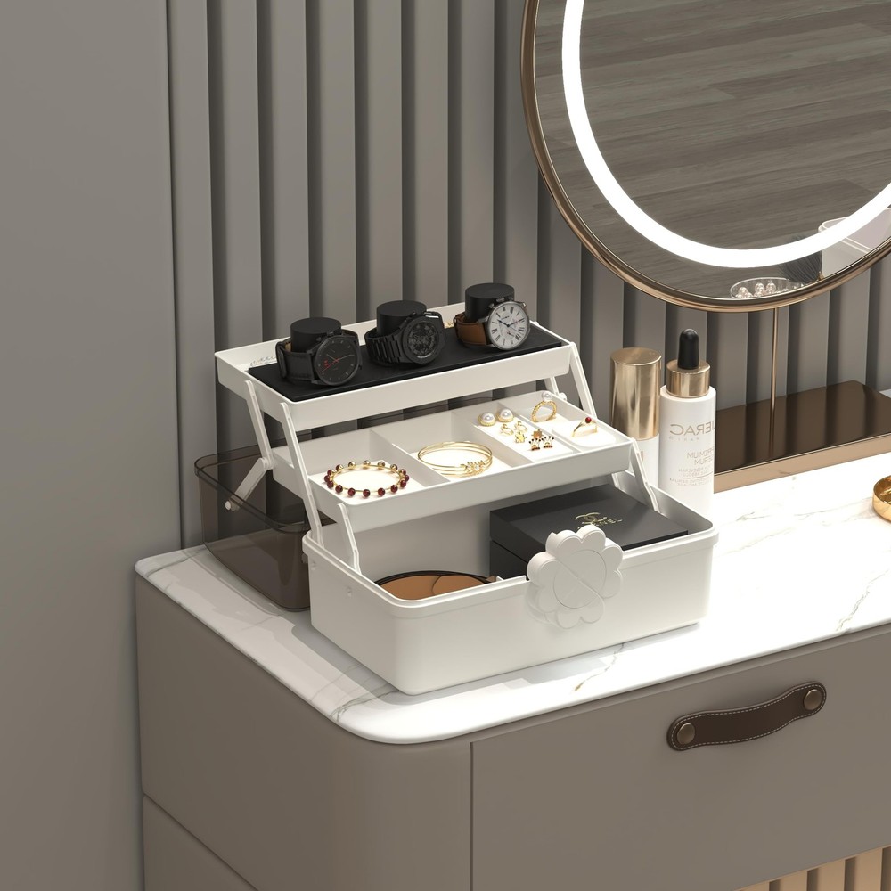 Hair Organizer with Handle sewing organizer，Lockable Three-Layer Multipurpose...