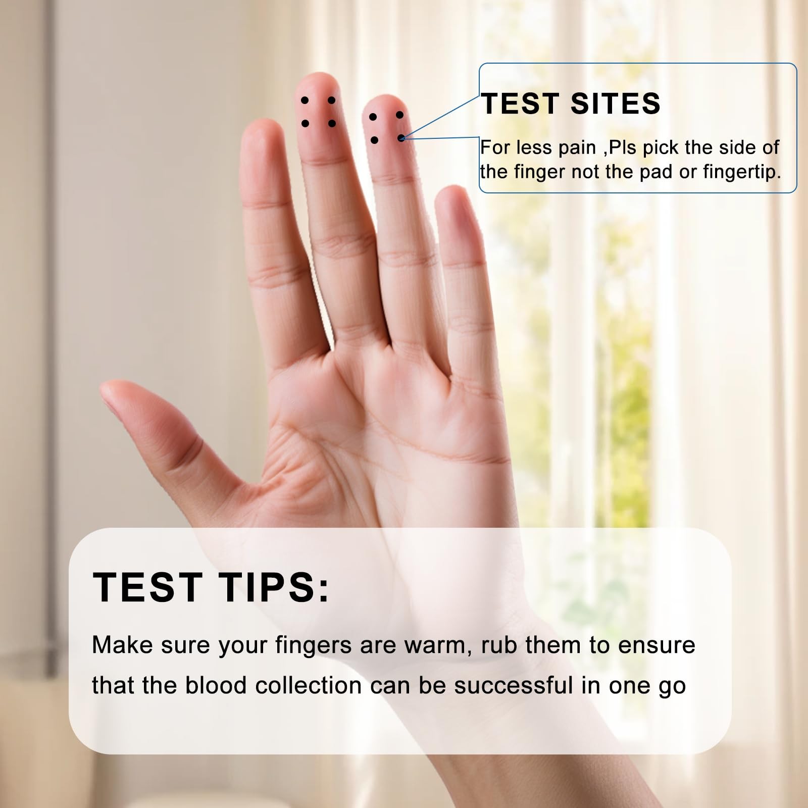 Diabetes Test Kit Blood Sugar Glucose Monitor Meter 100 Pcs Strip Tester Machine