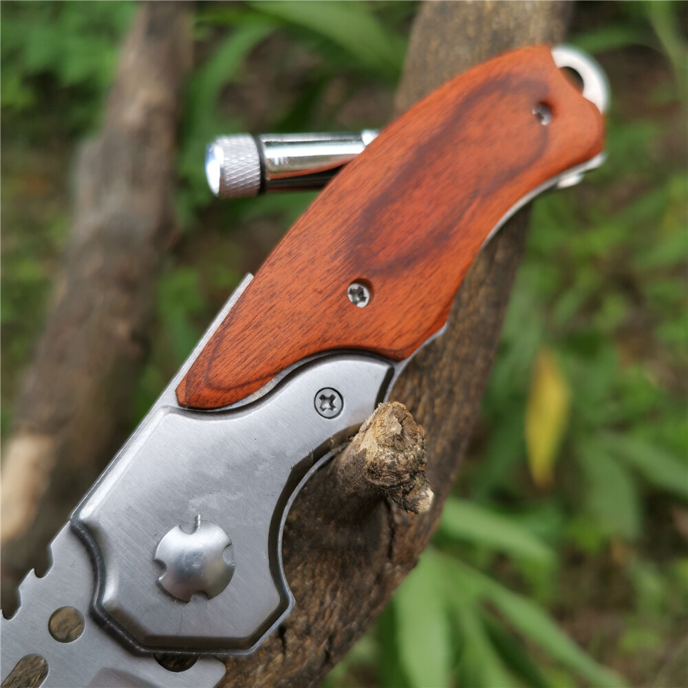 USA STOCK Assisted Open Folding Pocket Knife EDC Multi-Tool W/ LED Lights