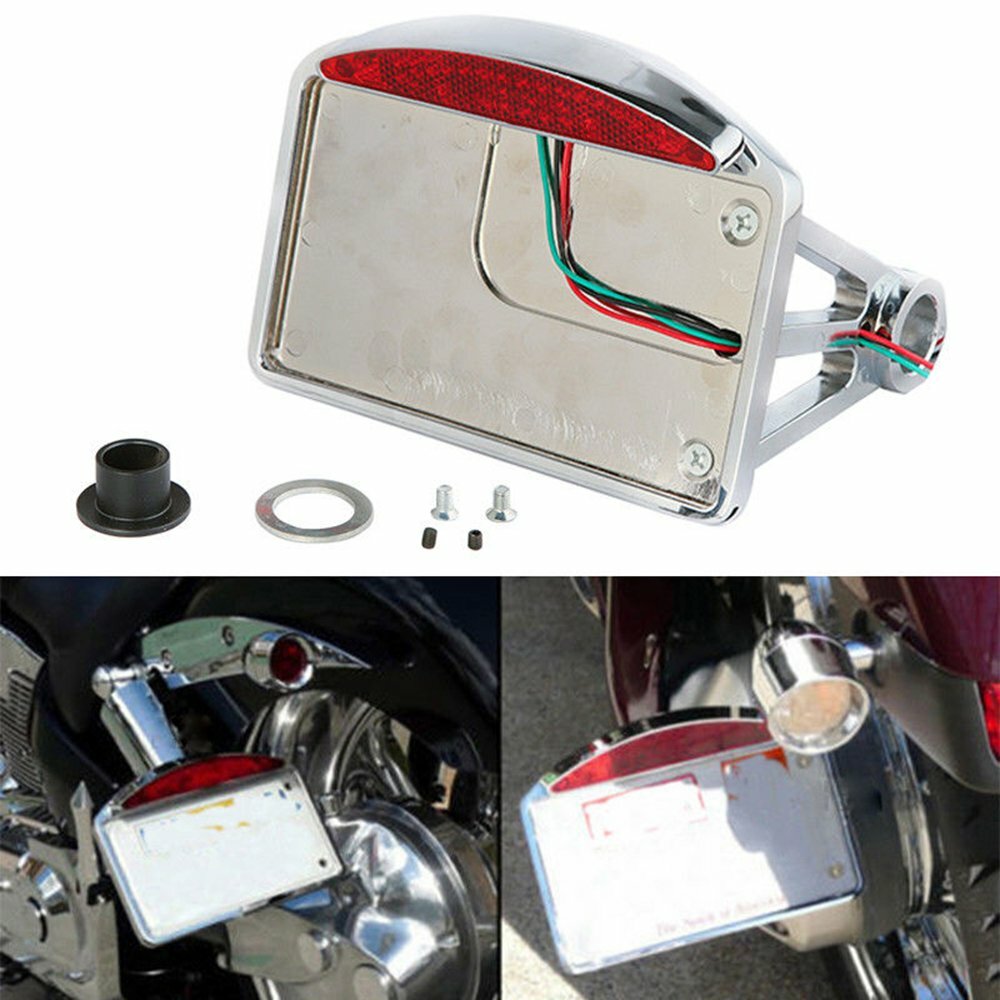 Motorcycle Chrome Side Mounted Flat License Plate Bracket For Harley Davidson
