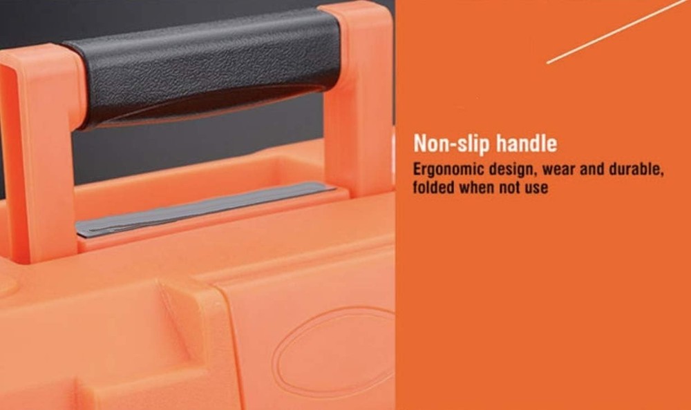 Durable Heavy Duty Plastic Tool Box 14” with Removable Organizer & Secure Lock