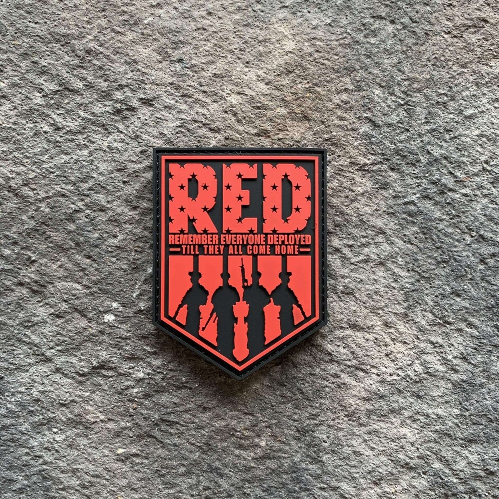 Remember Everyone Deployed PVC Patch-  Red/Black Shield