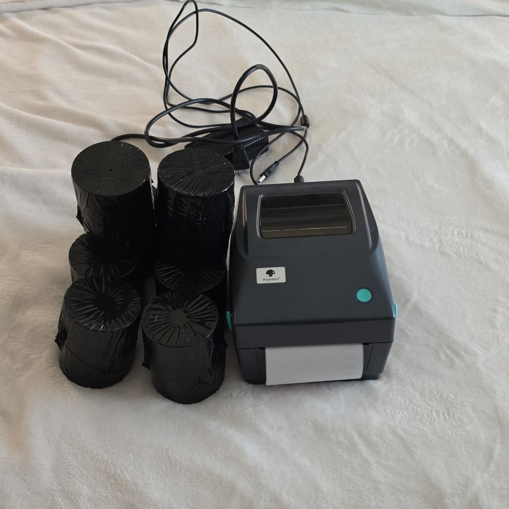 Phomemo PM-201-BK Label Printer with Power Adapter and 8 Label Rolls Tested