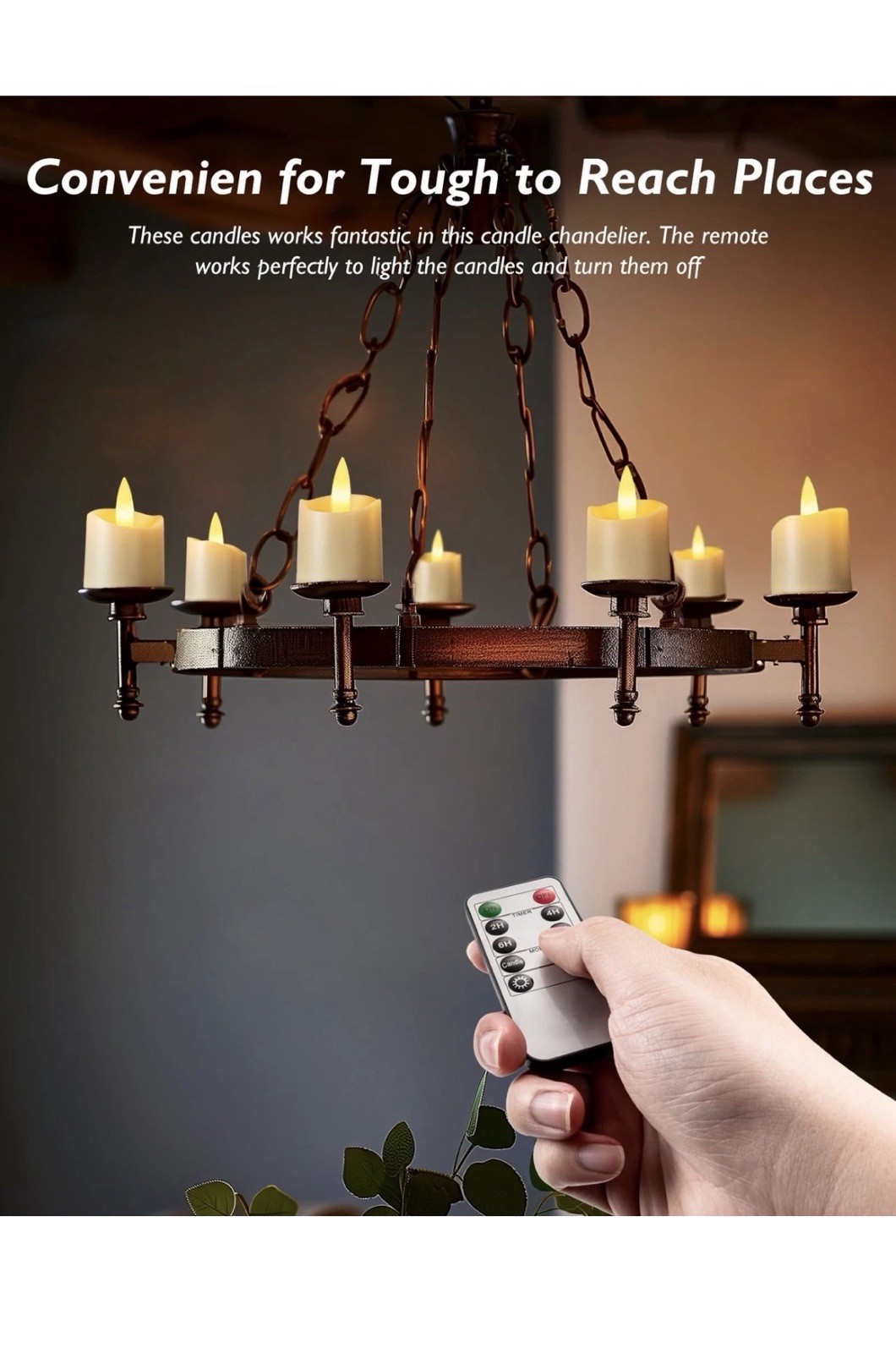 Rechargeable Flameless Candles 2/4/6/8H Timer LED Votive Candles 12 PCS Batte...