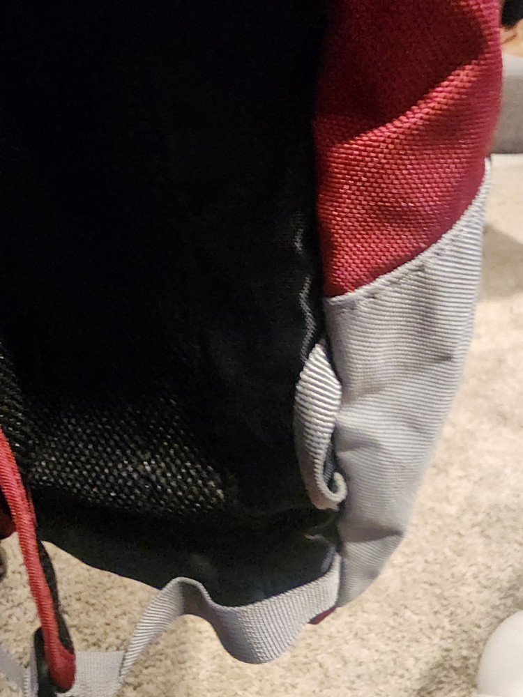 Ozark Trail Red Gray Hiking Daypack Backpack Polyester Padded Straps Pockets