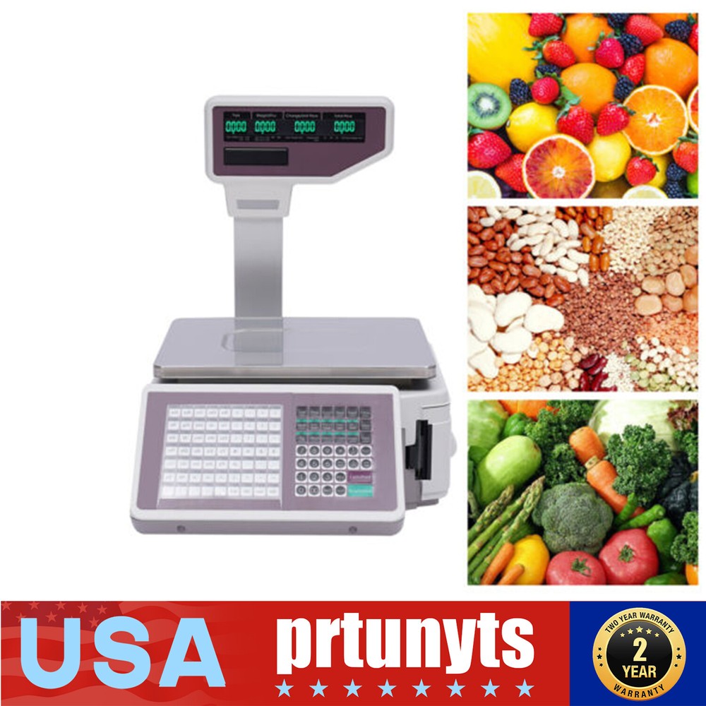 Electronic Weight Scale With Thermal Label Printer Digital Price Computing Scale