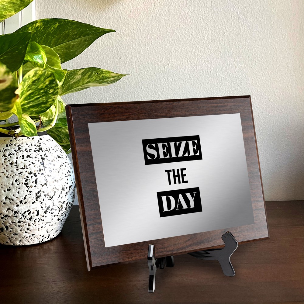 Seize The Day Decorative Wall Plaque | Easel Mount Option