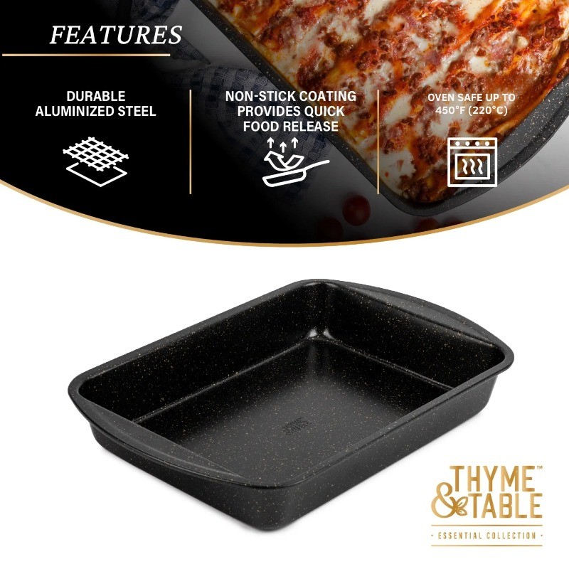 15"x11" Nonstick Lasagna Pan - Black
