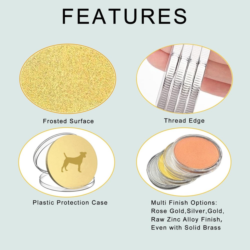 Solid Brass Blank Coins for Laser Engraving Blank Challenge Coins Bulk, Engravin