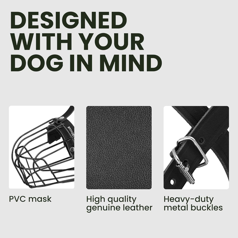 Adjustable Muzzle for Great Dane and Large Breeds - Safe & Breathable