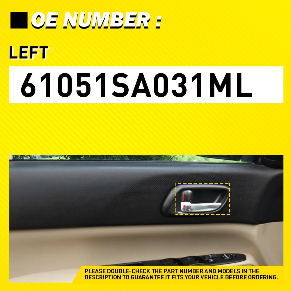 Front/Rear Left Interior Door Handle For 2003-2008 Subaru Forester 61051SA031ML