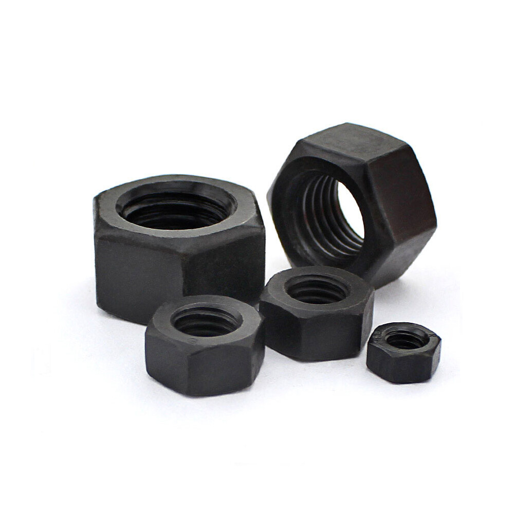 M11 Black Steel Hex Nuts / Flat Washers / Spring Washers