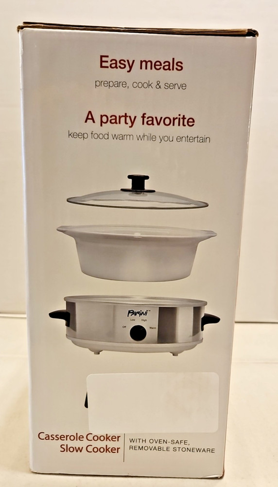 Parini Casserole Cooker Slow Cooker 2.5 Quart