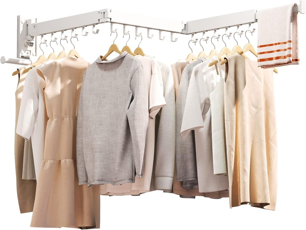 Clothes Drying Rack,Laundry Drying Rack Wall Mount, Wall Mounted Clothes Rack...
