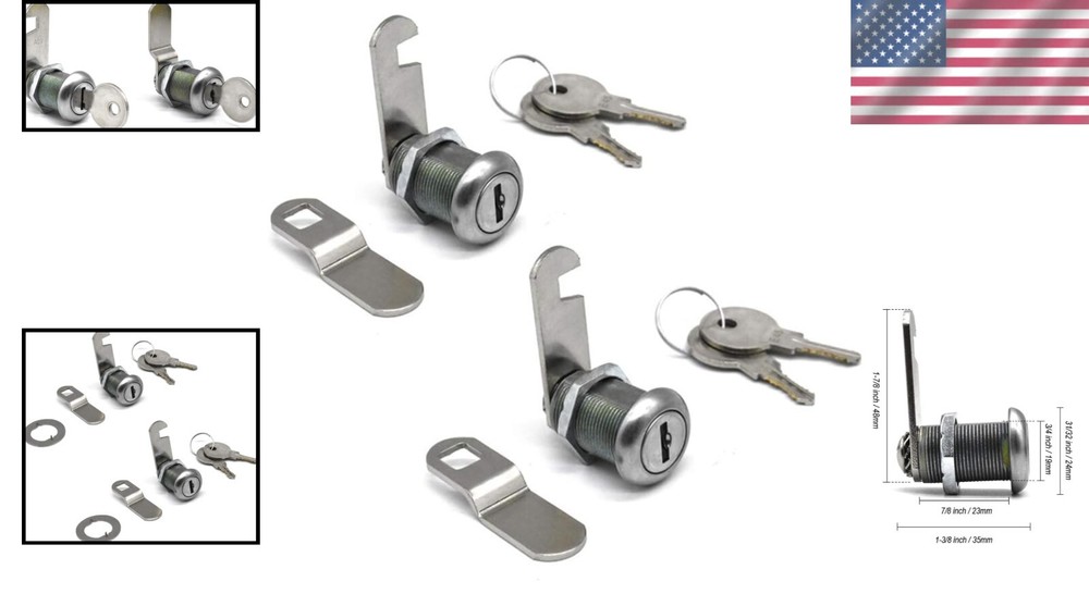 Versatile Stainless Steel Cam Locks 7/8" - Key Lock Replacement Set for Security