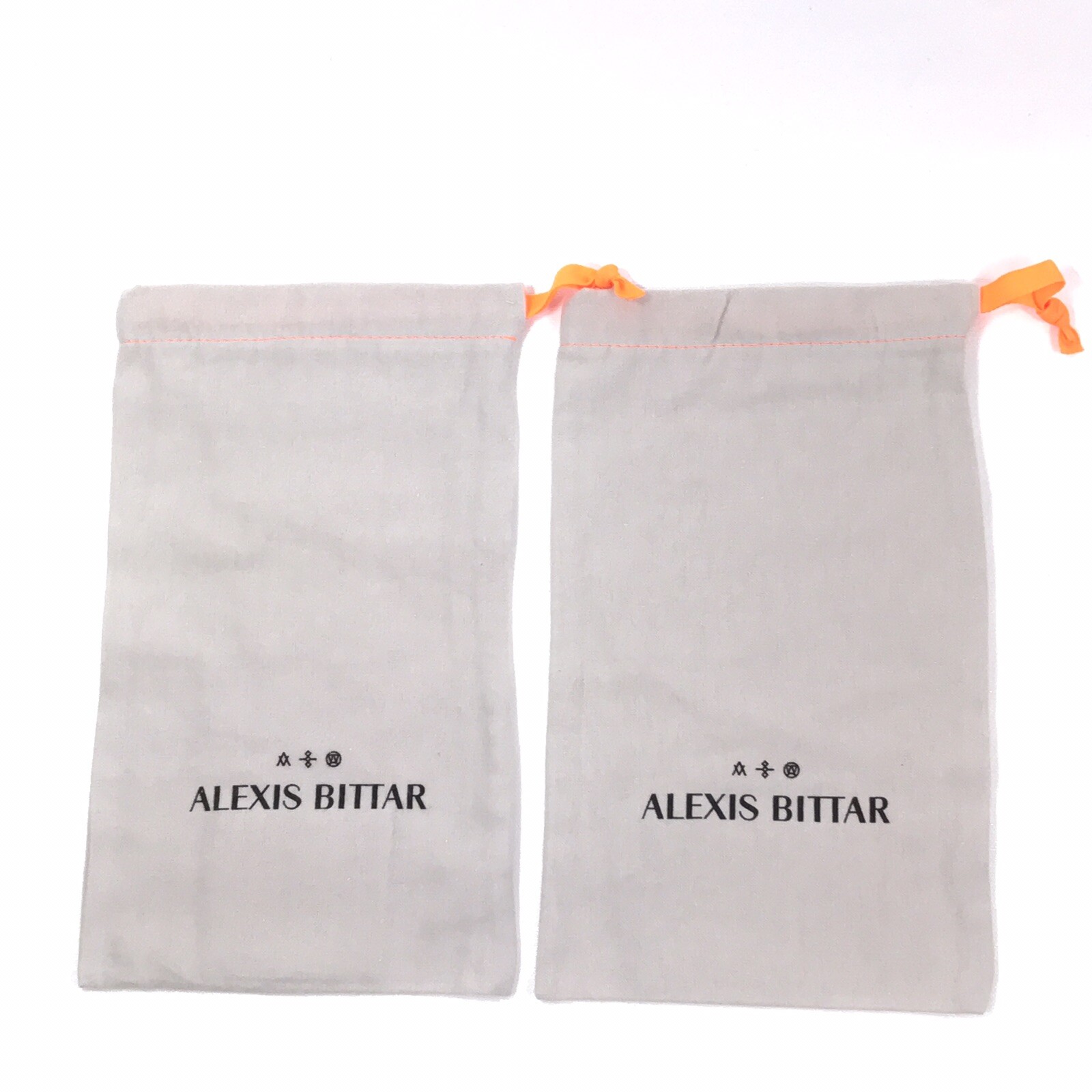 Set of 2 ALEXIS BITTAR Large Jewelry Pouch Drawstring Dust Bag 10”x6.3”