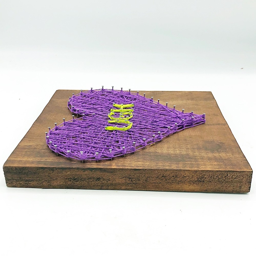 Ugh Purple Heart String Art Handcrafted 7" Plaque