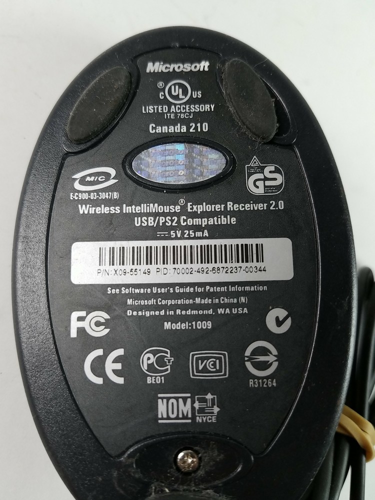 Microsoft Model 1009 Wireless IntelliMouse Explorer Receiver 2.0 1009 X09-5514