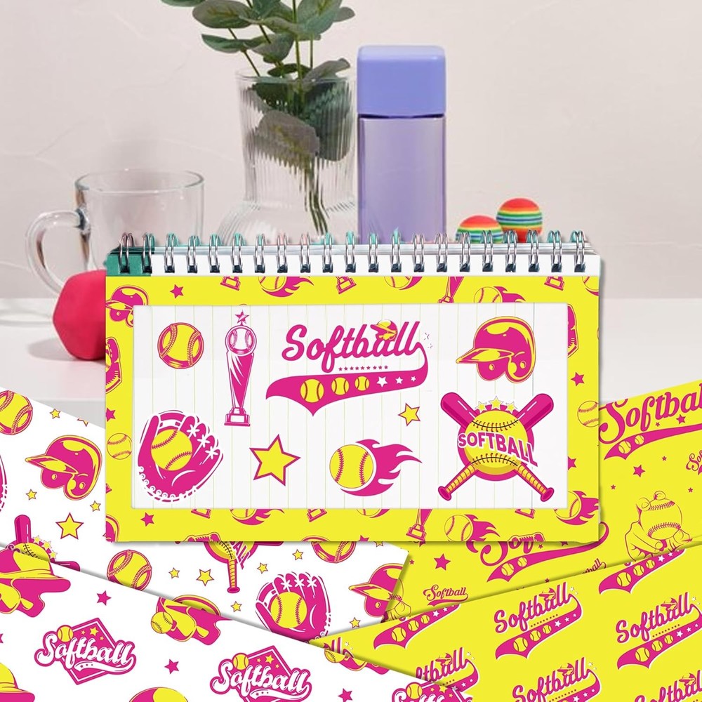 24 Sheets Softball Scrapbook Paper Pack - Double-Sided 12"x12" Design