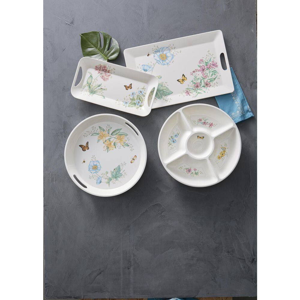 Butterfly Meadow Melamine Multi Color Large round Tray