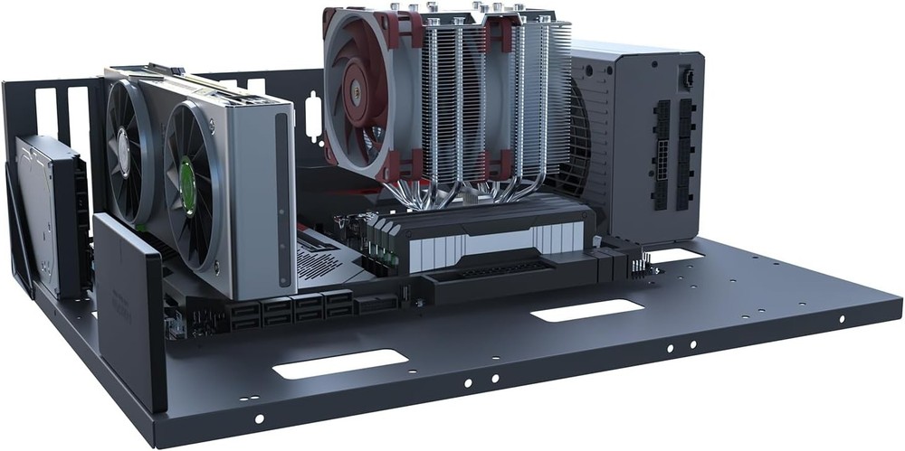 DIY Gaming Computer Case, E-ATX Open Chassis Case Rack for Black