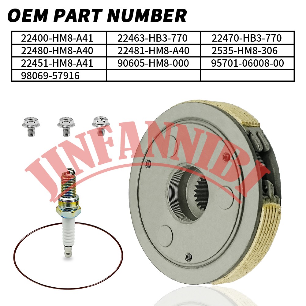 Wet Clutch Assembly Kit Set for Honda Recon 250 TRX250TM TRX250TE 2002-2023