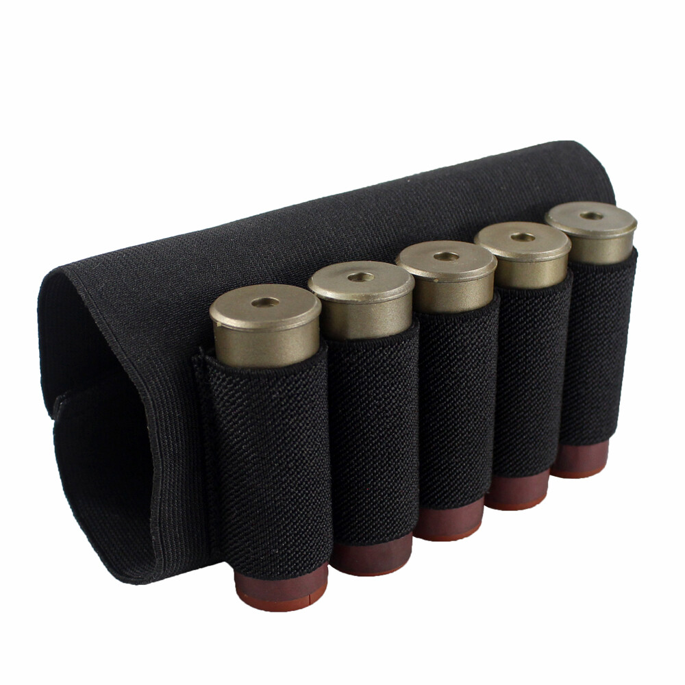 5 Rounds Shotgun Buttstock Shell Holder Ammo Tactical Holster for 12 or 20 Gauge