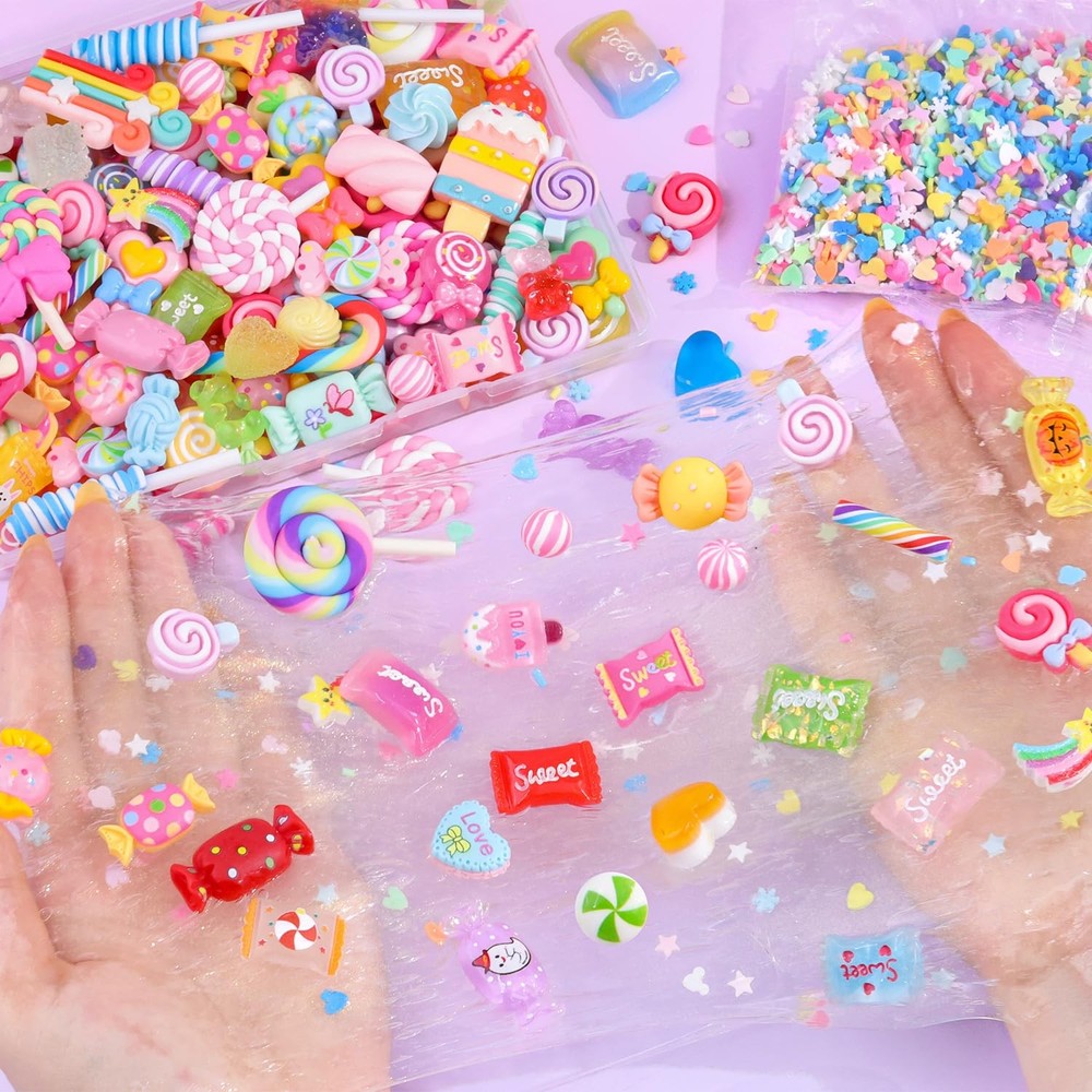 Fake Candy Charms Cute Flatback Resin for Slime, Random Small,