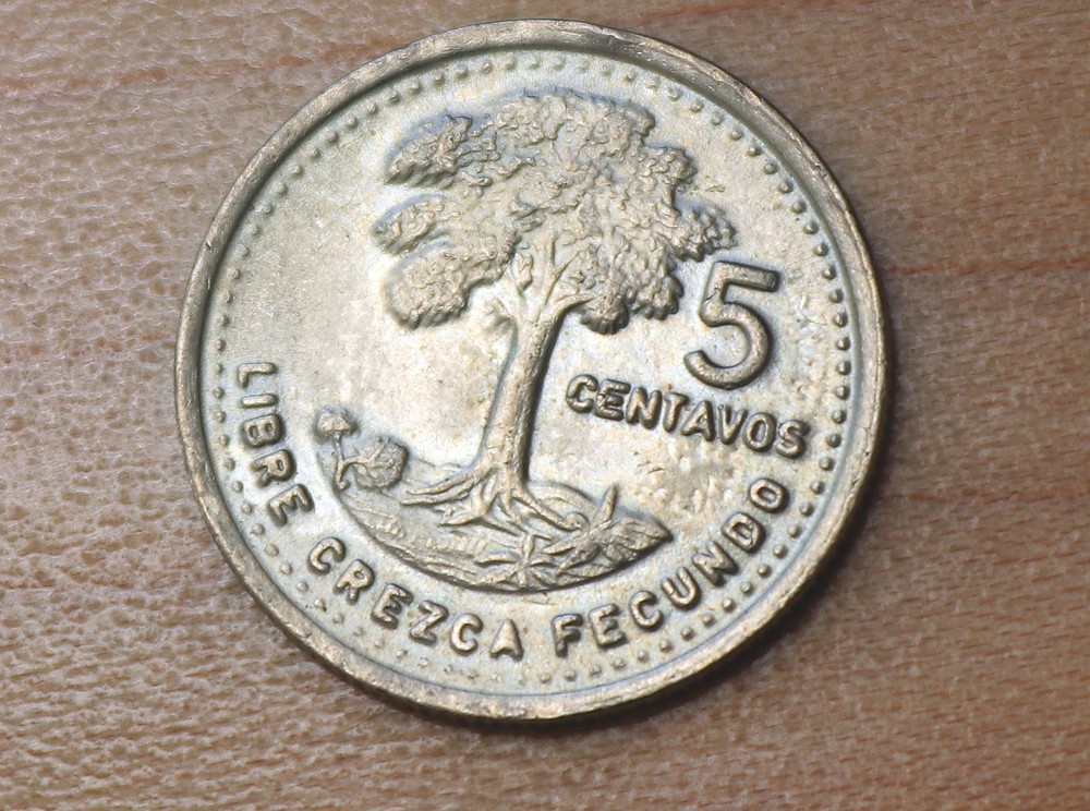 1991 Guatemala 5 Centavos Kapok Tree