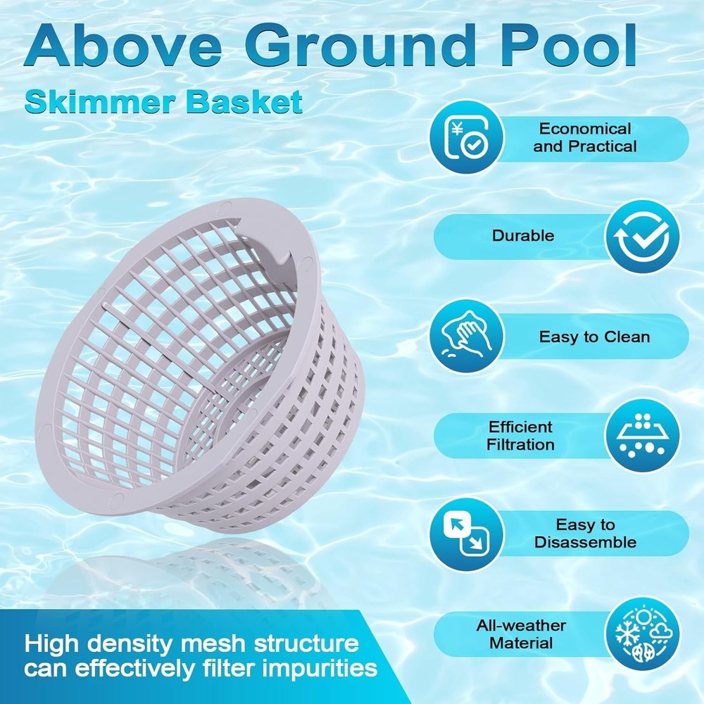 Pool Skimmer Basket Replacement Pack for Swimline Hydrotools 8928 2 Pack