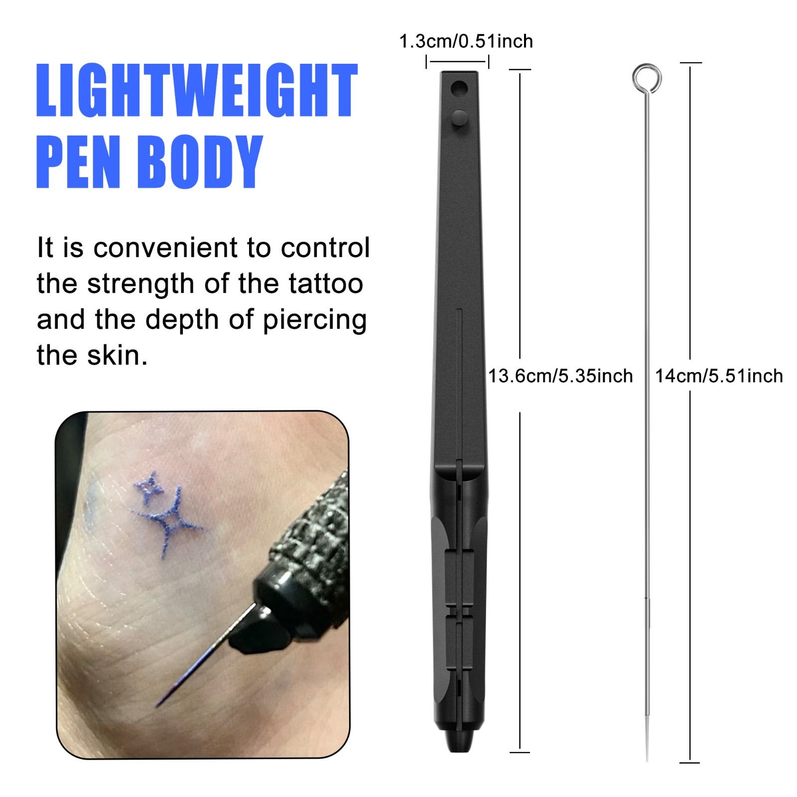 Hand Poke and StickTattoo Pen Kit Poke a Stick Tattoo Hand with 7 Ink 25 Needles