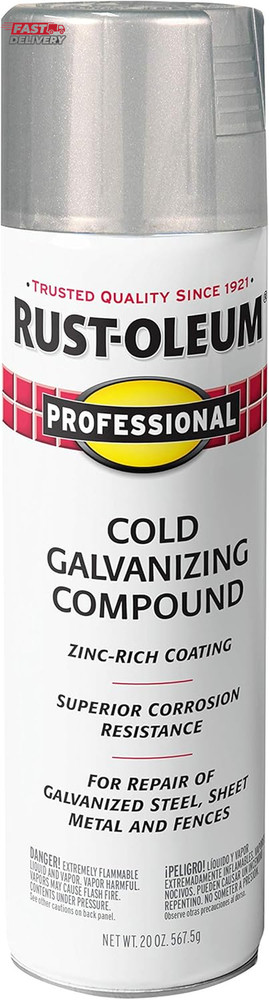 Rust-Oleum 7585838 Cold Gray Professional Galvanizing Compound Spray, 20 Oz