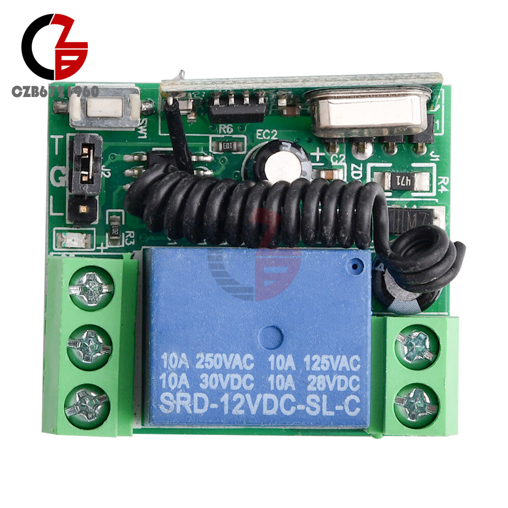 DC 12V 10A Relay 1CH Wireless RF Remote Control Switch Transmitter+ Receiver
