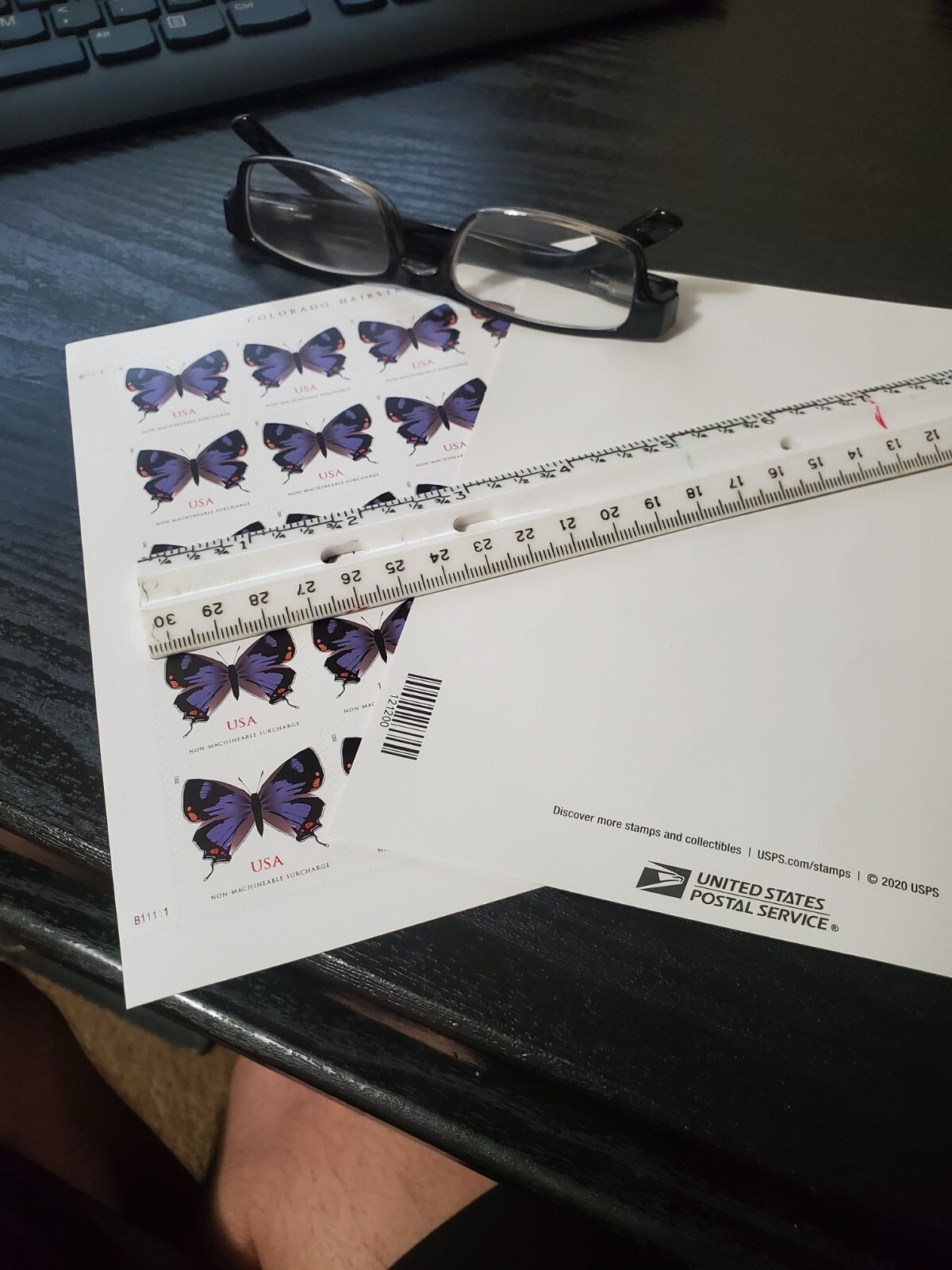 USPS Postage Stamps Sheet of 20 Non Machinable Butterfly Colorado Hairstreak