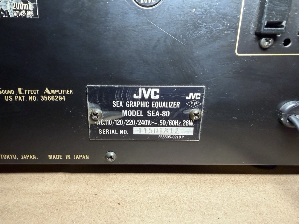 JVC SEA-80 Multi-Voltage Stereo Graphic Equalizer Powers On AS IS Untested