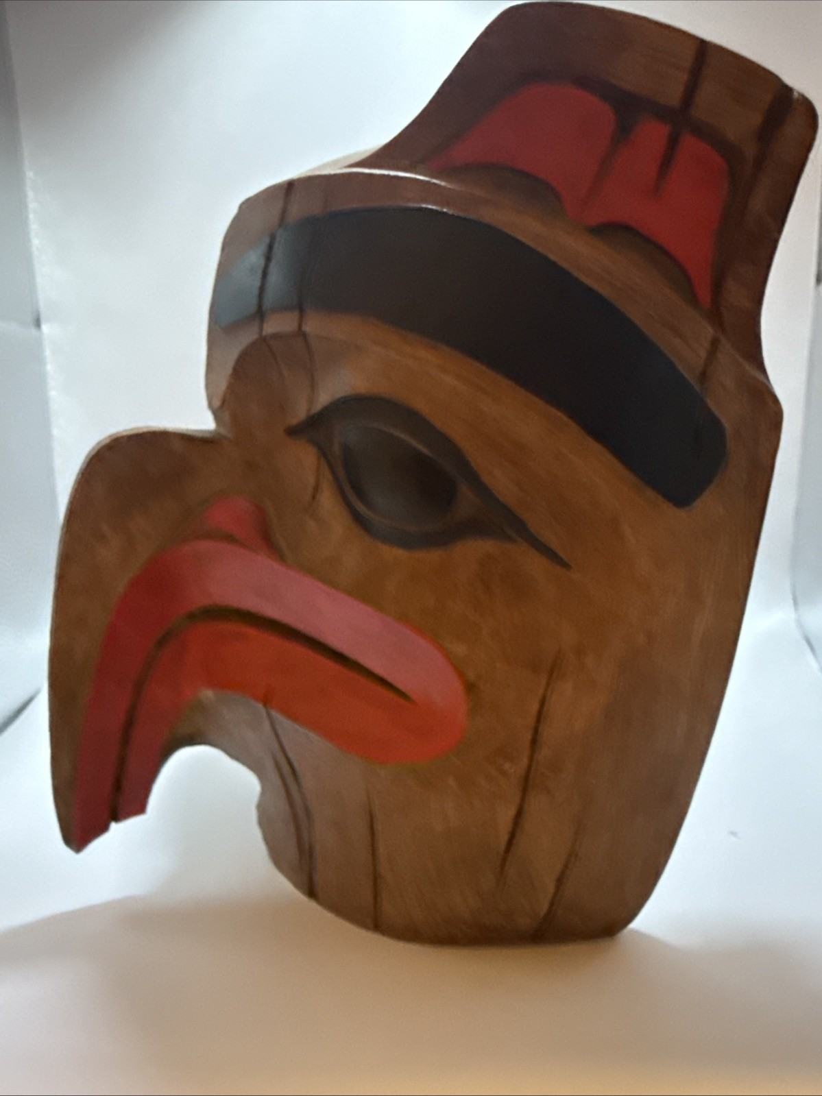 Vintage 1998 Longwinters Kwakiutl Style Eagle / Human Split Face Mask ~10”