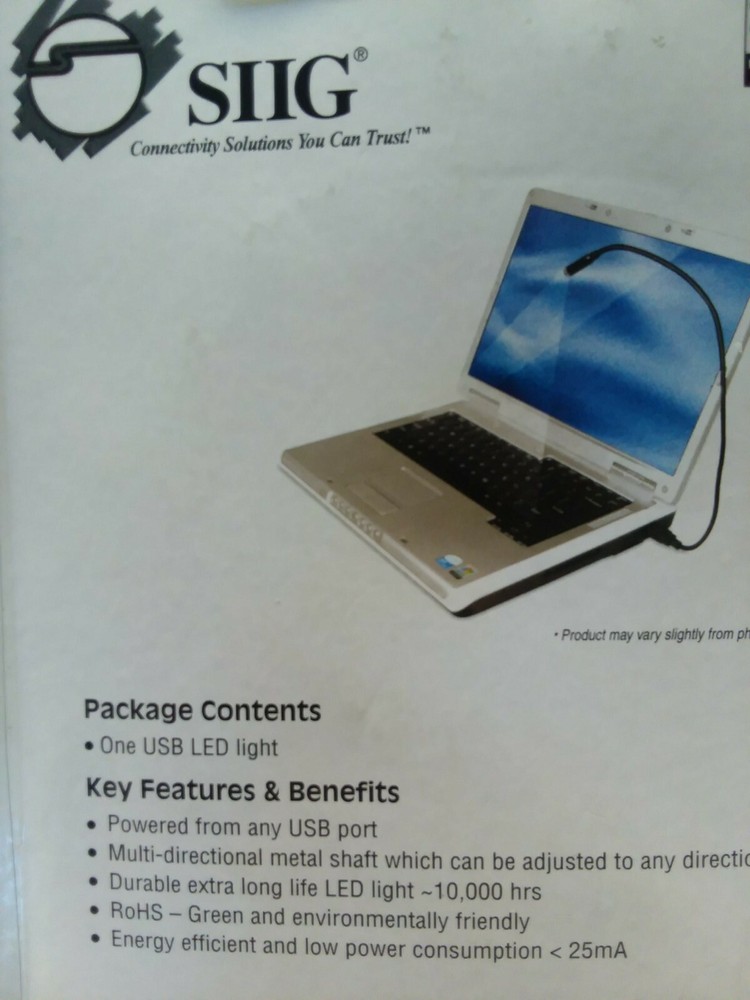 SIIG USB LED light portable multi-direction adjustable White LED notebook device