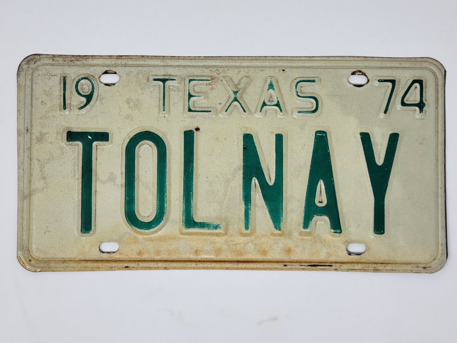 Set of (5) 1970s & 1980s Texas Vanity License Plates - TOLNAY - Vintage