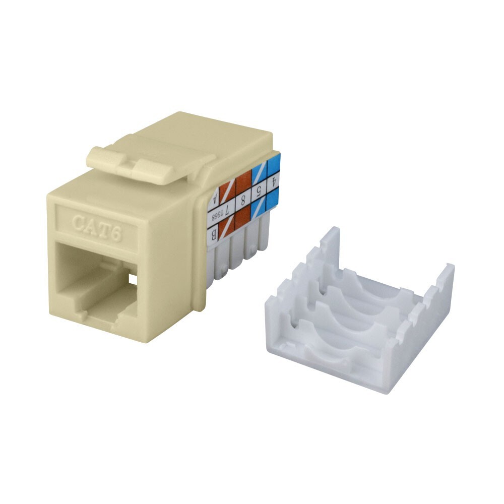 Construct Pro Cat6 (RJ-45) Keystone Jack (10 Pack, Ivory)
