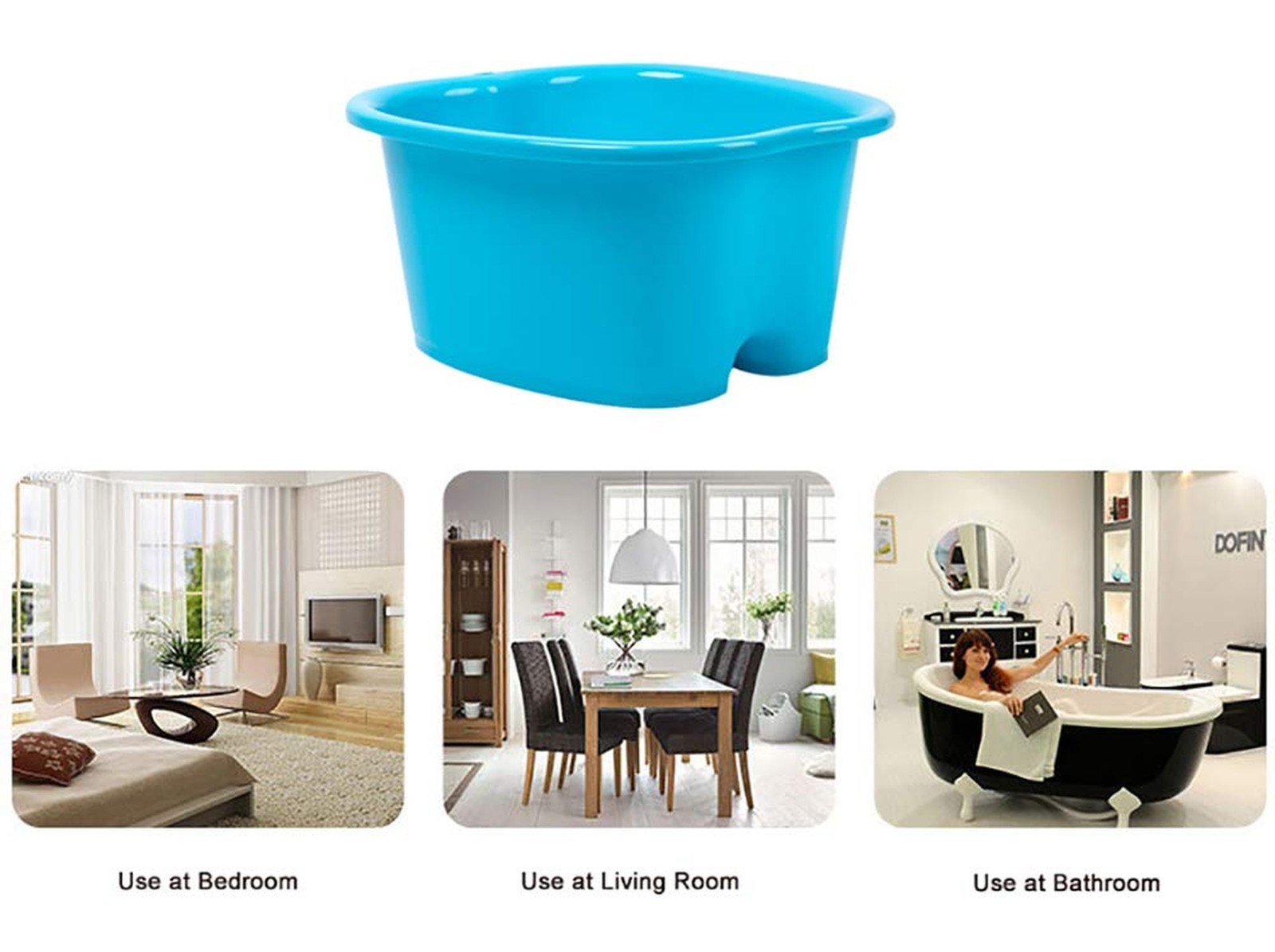 Large Plastic Foot Basin Bath Spa Tub Feet Massage for Soaking Foot,Toe Nails...