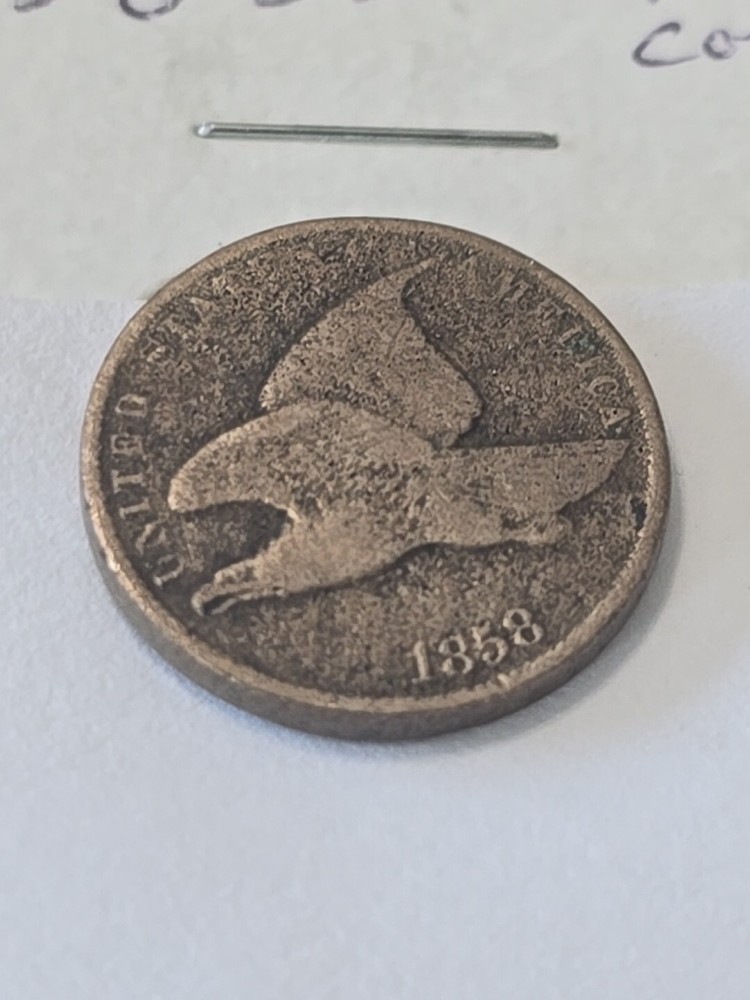 1858 Flying Eagle Penny Cent SL F+ Corrosion