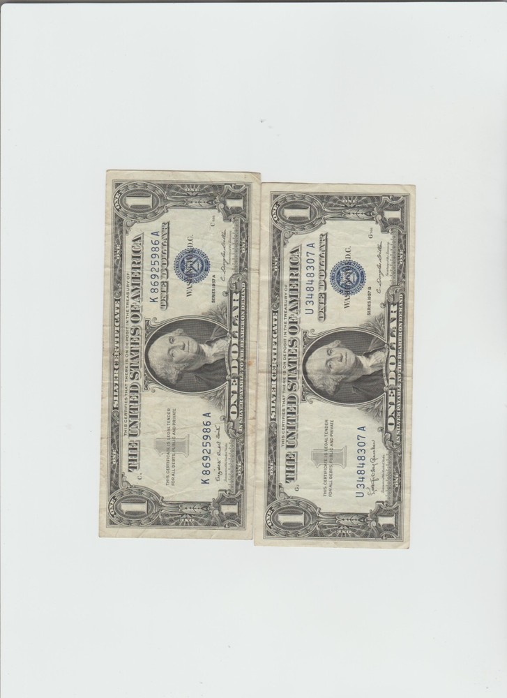 2 Circulated 1957-A&B Silver Certificates