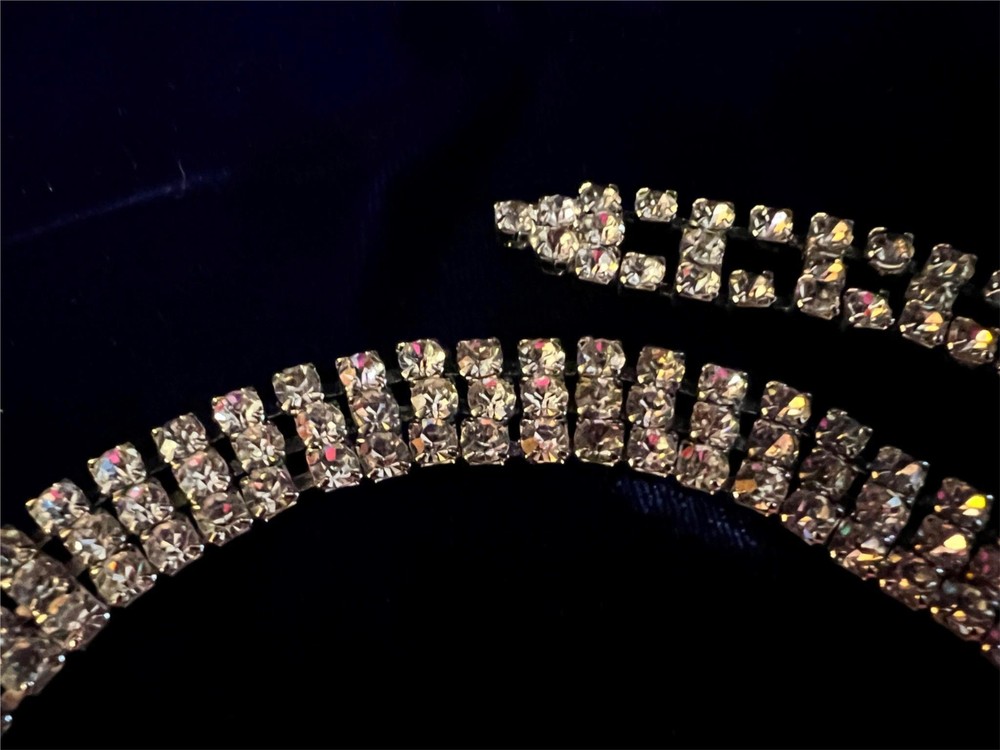 Vintage 3 Row Rhinestone Belt