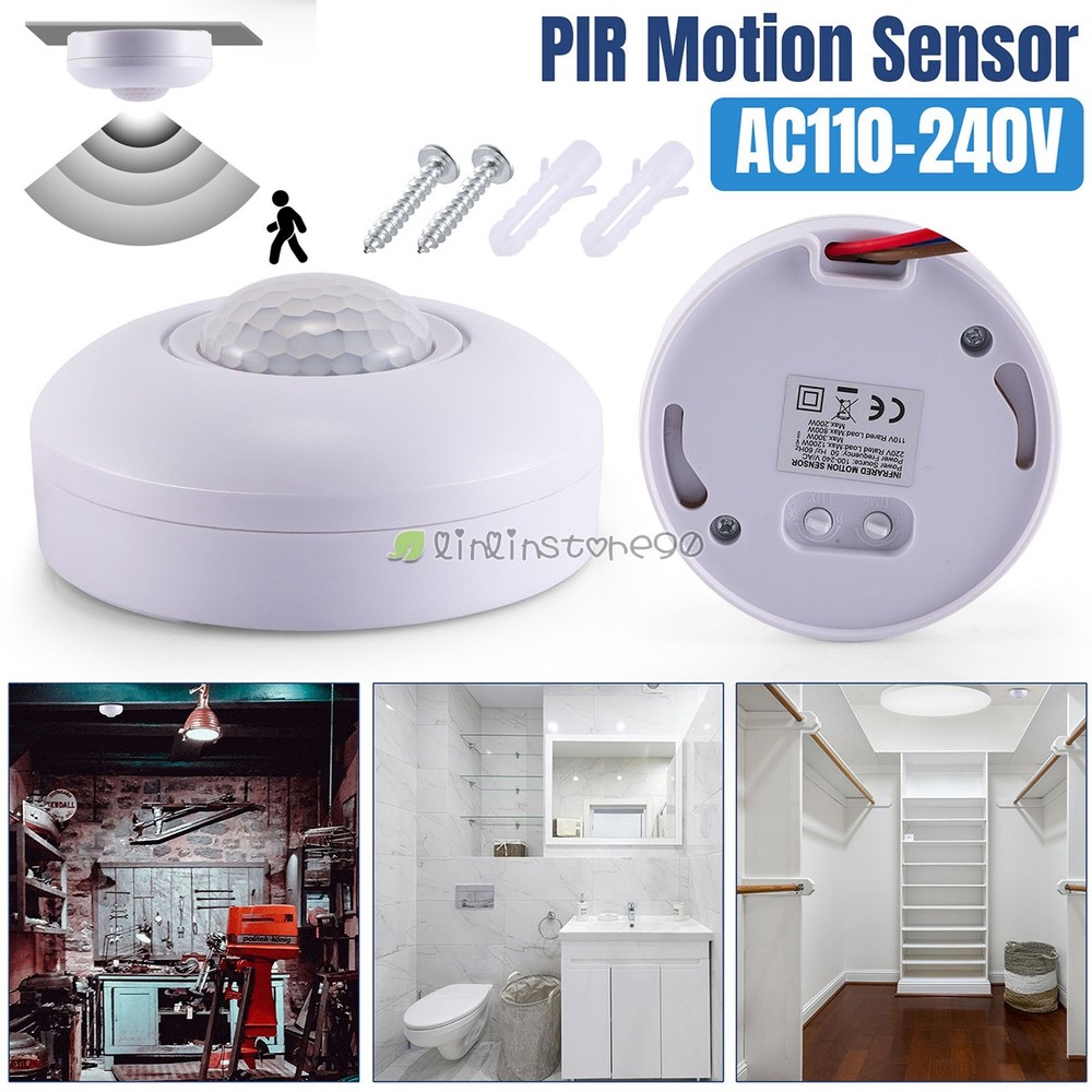 AC85-260V Infrared PIR Motion Induction Sensor LUX Switch For LED Ceiling Light