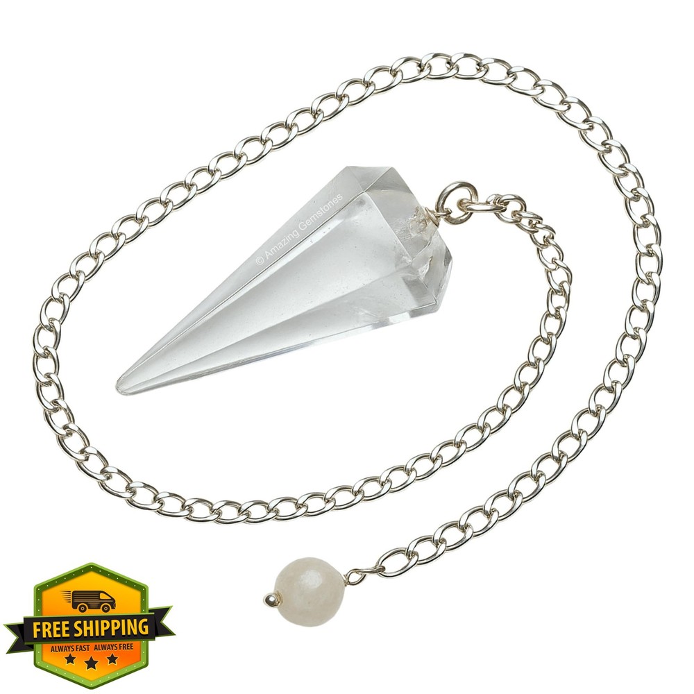 Clear Quartz Crystal Pendulum Dowsing Divination Healing Reiki